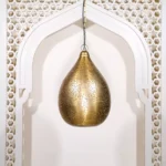 Gold Rice Etching Balloon Small Hanging Lamp