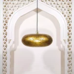 Gold Rice Etching Small Tyre Hanging Lamp