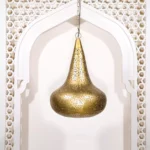 Gold Rice Etching Tyre Cone Hanging Lamp