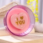 Glass Bowl Candle With Heart Inside (I love You )