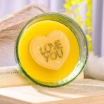 Glass Bowl Candle With Heart Inside (I Love You )