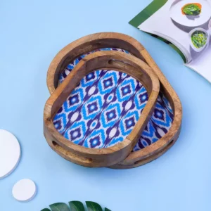 Set Of 2 Trays with Ocean Print