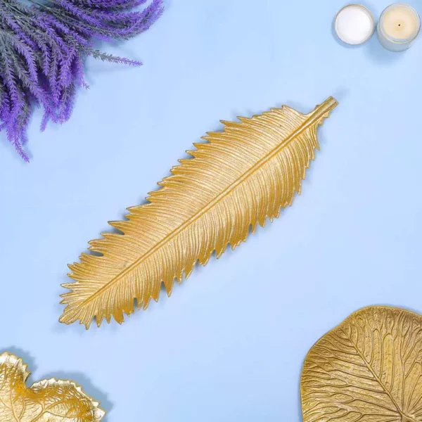 Long Leaf Tray in Golden Color