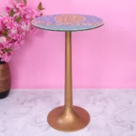 Mosaic Table Top Corner Table with Aluminium Base