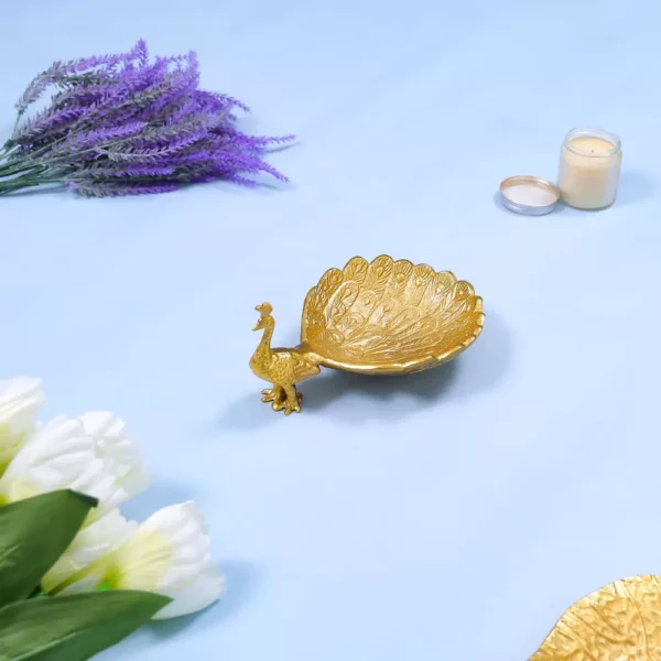 Beautiful Peacock Bowl in Golden Color