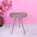 Side Table With Metal Top & Metal Base