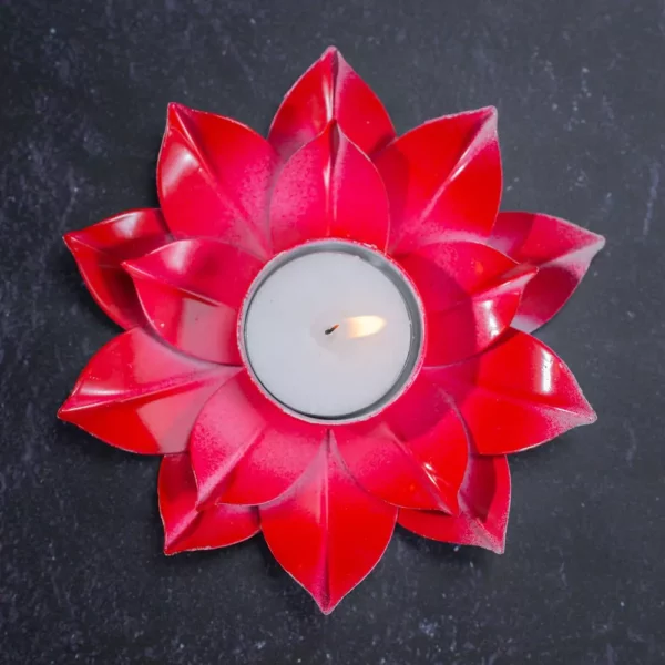 Crimson Flame - Brass candle holder
