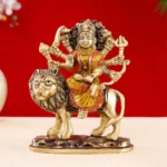 Super Fine Brass Durga Maa Murti With Color