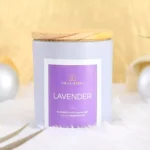Jar Scented Candle Wooden Lid - Lavender